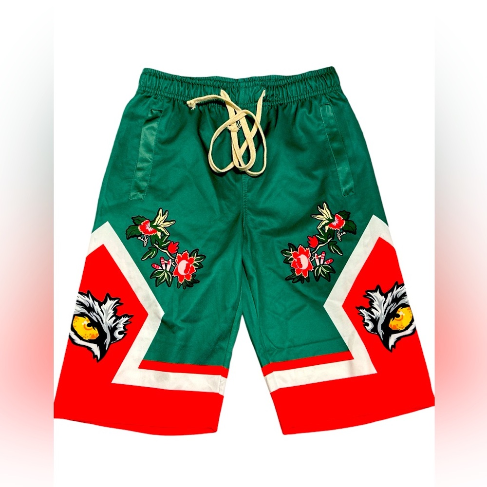 Imperious Men’s Shorts Basketball Walking Size Small Green Red Pockets NWT